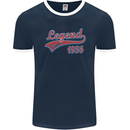 Legend Since 67th Birthday 1956 Mens Ringer T-Shirt FotL Navy Blue/White