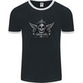 Skull Live Free or Die Mens Ringer T-Shirt FotL Black/White