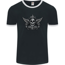 Skull Live Free or Die Mens Ringer T-Shirt FotL Black/White