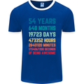 54th Birthday 54 Year Old Mens Ringer T-Shirt FotL Royal Blue/White