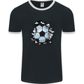 Football Smash Soccer Player Ball Mens Ringer T-Shirt FotL Black/White