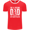 Cycling Dad Like a Normal Dad Father's Day Mens Ringer T-Shirt FotL Red/White