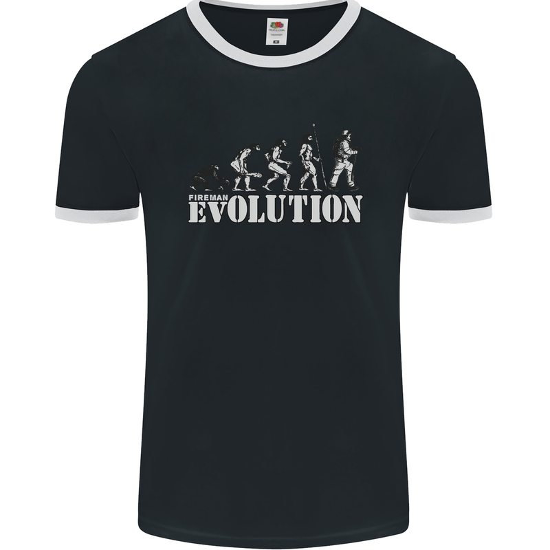 Fireman Evolution Mens Ringer T-Shirt FotL Black/White