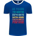 65th Birthday 65 Year Old Mens Ringer T-Shirt FotL Royal Blue/White