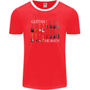 Guitar Heaven Collection Guitarist Acoustic Mens Ringer T-Shirt FotL Red/White