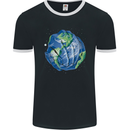 Earth Hands Climate Change Environment Mens Ringer T-Shirt FotL Black/White