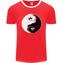 Taekwondo Fighter Mixed Martial Arts MMA Mens Ringer T-Shirt FotL Red/White