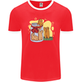 Gingerbread Man Escape Funny Food Mens Ringer T-Shirt FotL Red/White