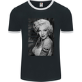 Marilyn Tattoo Mens Ringer T-Shirt FotL Black/White