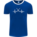 Pulse Hockey Ice Street Player ECG Mens Ringer T-Shirt FotL Royal Blue/White