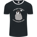 Im Not Short Im Penguine Size Funny Mens Ringer T-Shirt FotL Black/White