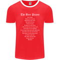 The Beer Prayer Funny Alcohol Mens Ringer T-Shirt FotL Red/White