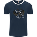 Moodolf Funny Rudolf Christmas Cow Mens Ringer T-Shirt FotL Navy Blue/White