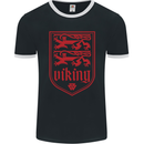 The Vikings Valknut Symbol Lions Valhalla Mens Ringer T-Shirt FotL Black/White