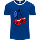 Cherry Skulls Mens Ringer T-Shirt FotL Royal Blue/White