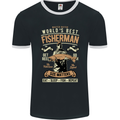 Worlds Best Fisherman Father's Day Fishing Mens Ringer T-Shirt FotL Black/White