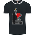 I Love (Heart) New York Mens Ringer T-Shirt FotL Black/White