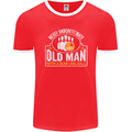 An Old Man With a Bowling Ball 10 Pin Mens Ringer T-Shirt FotL Red/White