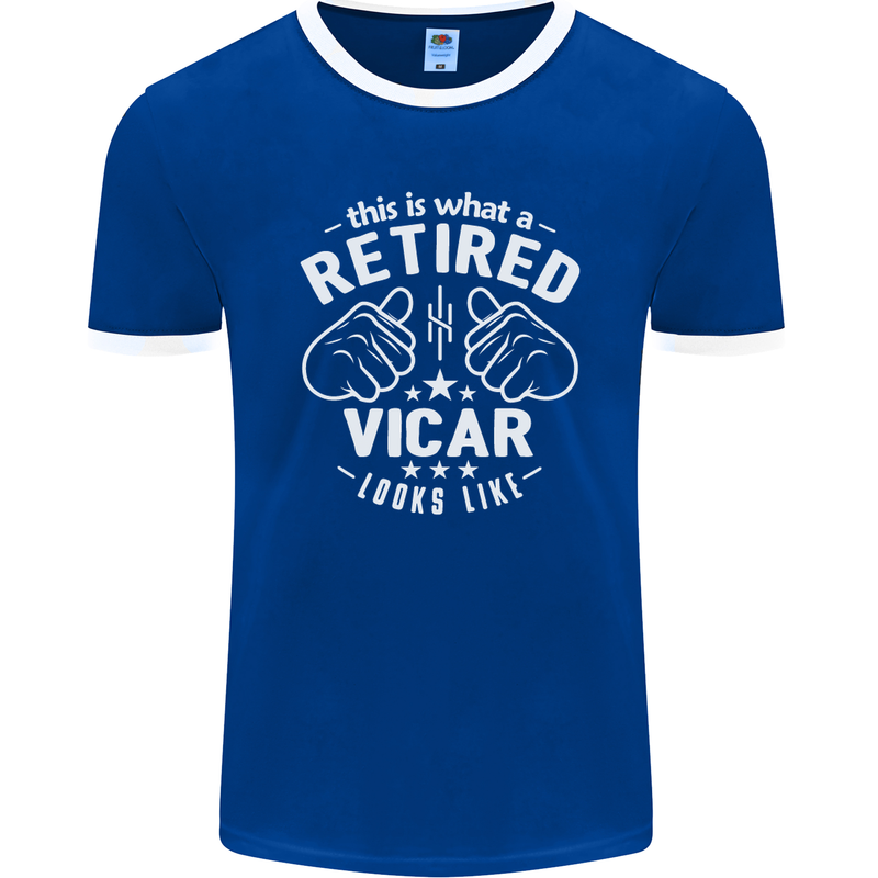 This Is What a Retired Vicar Looks Like Mens Ringer T-Shirt FotL Royal Blue/White