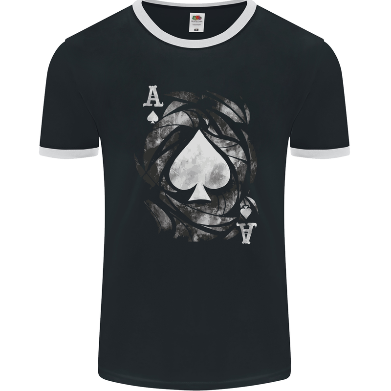 The Ace of Spades Mens Ringer T-Shirt FotL Black/White