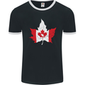 Canadian Maple Leaf Flag Canada Beaver Mens Ringer T-Shirt FotL Black/White