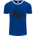 Downhill Mountain Biking Cycling MTB Bike Mens Ringer T-Shirt Royal Blue/White