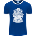 Alien Octopus Kraken Cthulhu Cow UFO Mens Ringer T-Shirt FotL Royal Blue/White