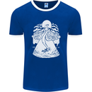 Alien Octopus Kraken Cthulhu Cow UFO Mens Ringer T-Shirt FotL Royal Blue/White