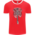 Electric Guitar Ribs Guitarist Acoustic Mens Ringer T-Shirt FotL Red/White