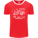 Leak Oil Motorcycle Motorbike Biker Mens Ringer T-Shirt FotL Red/White