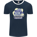 Whoos the Best Dad Funny Fathers Day Owl Mens Ringer T-Shirt FotL Navy Blue/White