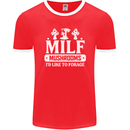 Mushrooms I Like To Forage MILF Mens Ringer T-Shirt FotL Red/White
