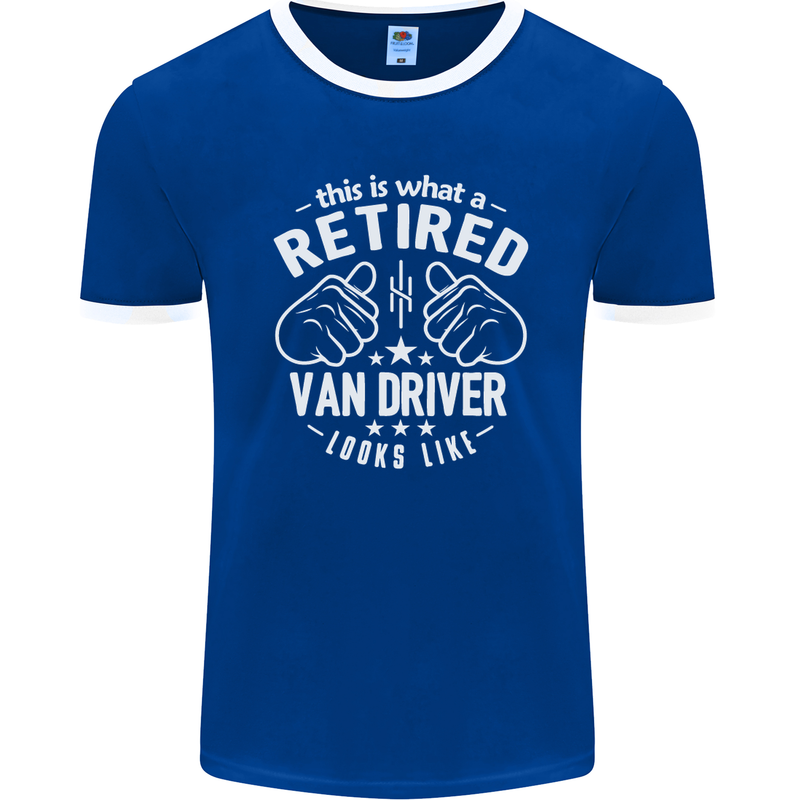 A Retired Van Driver Looks Like Mens Ringer T-Shirt FotL Royal Blue/White