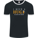 I Need a Huge Glass of Beer Funny Alcohol Mens Ringer T-Shirt FotL Black/White