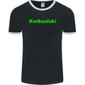 Kwikasfuki Superbike Funny Biker Motorcycle Mens Ringer T-Shirt FotL Black/White