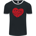 All You Need Is Love Heart Peace Mens Ringer T-Shirt FotL Black/White