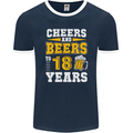 18th Birthday 18 Year Old Funny Alcohol Mens Ringer T-Shirt FotL Navy Blue/White