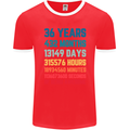 36th Birthday 36 Year Old Mens Ringer T-Shirt FotL Red/White