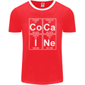 Cocaine Periodic Table Funny Drug Culture Mens Ringer T-Shirt FotL Red/White