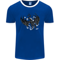 Moodolf Funny Rudolf Christmas Cow Mens Ringer T-Shirt FotL Royal Blue/White