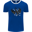 Moodolf Funny Rudolf Christmas Cow Mens Ringer T-Shirt FotL Royal Blue/White