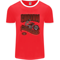 American Custom Motorcycles Biker Motorbike Mens Ringer T-Shirt FotL Red/White