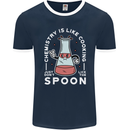 Chemistry is Like Cooking Funny Science Mens Ringer T-Shirt FotL Navy Blue/White