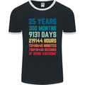 25th Birthday 25 Year Old Mens Ringer T-Shirt FotL Black/White