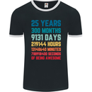 25th Birthday 25 Year Old Mens Ringer T-Shirt FotL Black/White