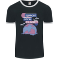 Support Your Local Planet Climate Change Mens Ringer T-Shirt FotL Black/White