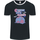 Support Your Local Planet Climate Change Mens Ringer T-Shirt FotL Black/White