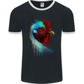 A Chicken Watercolour Mens Ringer T-Shirt FotL Black/White