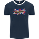 Hawker Hurricane with the Union Jack Mens Ringer T-Shirt FotL Navy Blue/White