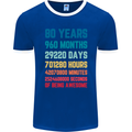 80th Birthday 80 Year Old Mens Ringer T-Shirt FotL Royal Blue/White